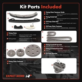 A-Premium Kit de Cadena de Distribución del Motor con Piñón, Tensor y Guía | Compatible con Ford y Mercury - Fusion 2007-2009, Milan 2007-2009 - L4 2.