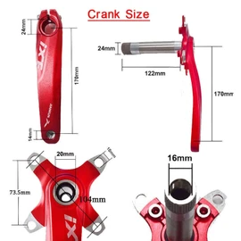 BUCKLOS IXF 104 BCD 30T-38T 170MM Mountain Bike Crankset, Hollow Integrated MTB Crank Set, Aluminum Alloy Crankset Round Oval Narrow Wide Chainring with Bottom Bracket Bolts Fit Shimano/FSA Gaint
