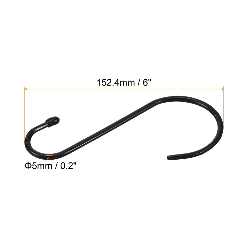 PATIKIL 6" S Shaped Hooks, 6 Pack Multipurpose S Hanging