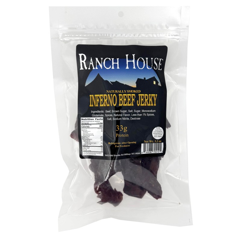 Ranch House Beef Jerky - Whole-Muscle Montana Beef Jerky Strips,