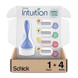 Schick Intuition Afeitadoras para Mujeres con 1 Afeitadora Pure Nourishment y 4 Recambios: Pure Nourishment, Renewing Moisture, Sensitive Skin y Advanced Moisture