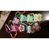 EDC RAVE PERLER BEAD KANDI! OWLS! 3 OWL Bracelets -