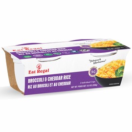 Eat Regal Broccoli & Cheddar Rice, Gluten-Free, Ready in 60 Seconds, 8.8 Oz Cups, Pack of 6