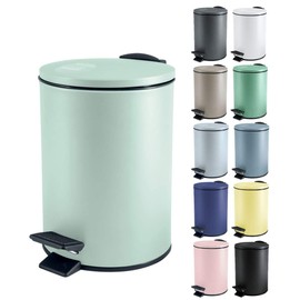Spirella Adelar Bin 3 Litres Stainless Steel with Automatic Close and Inner Bucket, Soft Close, Matte Green