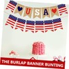 jojofuny 2sets USA Patriotic Bunting American Independence Day Banner Love