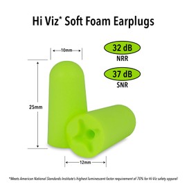 Mack’s Hi Viz Soft Foam Earplugs, 3 Pair – Most Visible Color, Easy Compliance Checks, 32dB High NRR – Comfortable, Safe Ear Plugs for Shop Work, Industrial Use, Motor Sports and Shooting