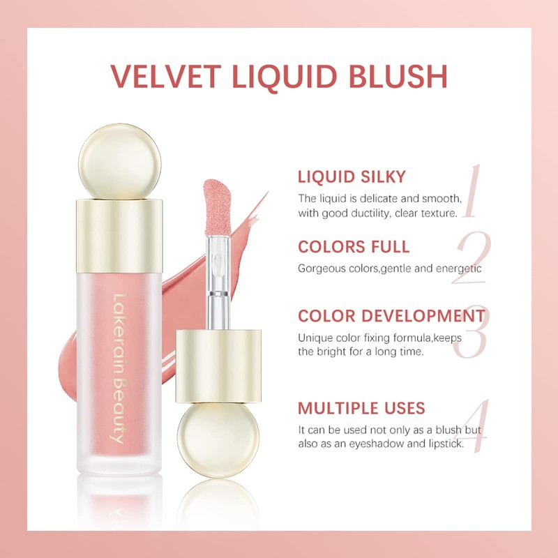 Erinde Soft Pinch Dewy Liquid Cream Blush, Soft Velvet Silk