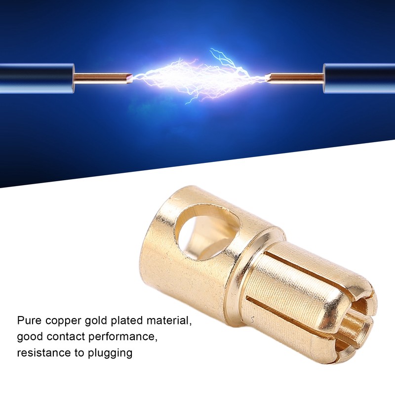 10 Pcs 6mm Banana Plug Gold Plated Male Connector Adapter