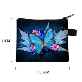 FAVORTALK Coin Purse for Women Small Change Pouch with Butterfly Pattern Travel Coin Pouch for Ladies Girls Mini Change Pouch with Zipper Small Make Up Bag for Handbag, 13903