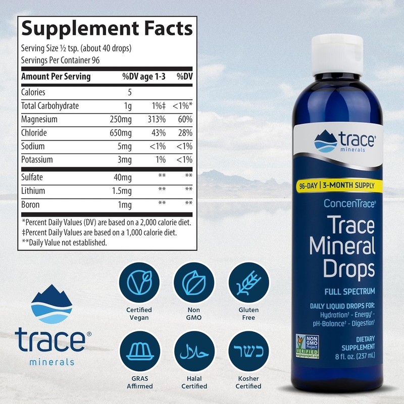 Concentrace Trace Mineral Drops 8 oz (Pack of 2)
