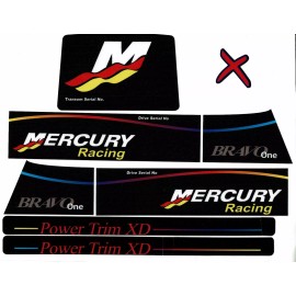 MERCRUISER NEW 2023 BRAVO ONE RACING X ORIGINAL COLORS W/RAMS STICKER SET