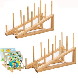 ARTSIM Wooden Puzzle Storage Rack 2PCS Jigsaw Puzzle Holder Rack for Puzzle Easel Board Easy to Install Wood Display Stand 11.10 inch Organizer Shelf for Adults Craft C Collection Lovers C-2, C-thick