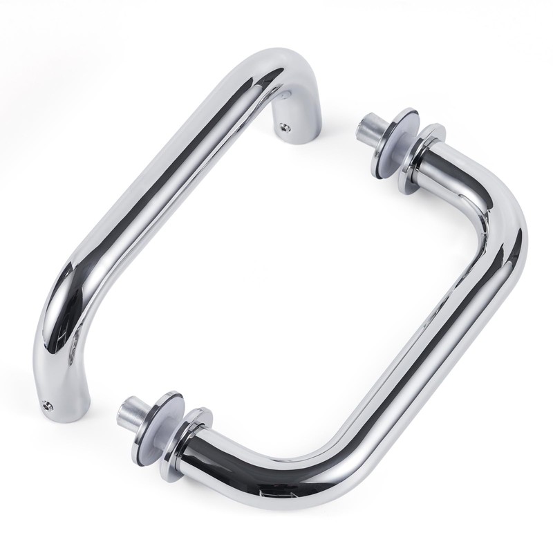 Ranbo C-Shaped 6" Tubular Back-to-Back Frameless Glass Shower Door Push