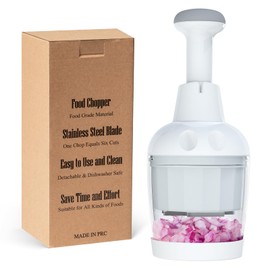 Food Chopper, Vegetable Chopper, Onion Chopper, Garlic Chopper Hand Chopper for Vegetables, Handheld Veggie Chopper, Nut Chopper, Chopper Vegetable Cutter, Dishwasher-safe (White)