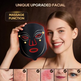 Morfone Red Light Therapy for Face, 4 Modes LED Face Mask Light Therapy with Timing Function, Near-Infrared 850NM Red Light Therapy for Home Use, Gift for Women Girls