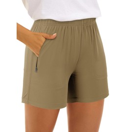 onlypuff Women's Lightweight Hiking Cargo Shorts Athletic Shorts for Camping Quick Dry Golf with Zipper Pockets