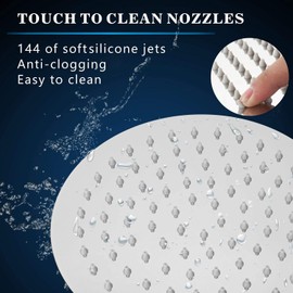 Rain Shower Head 12 inches Large Rainfall Shower Head Made of 304 Stainless Steel 144 Silicone Anti-Scale Perfect Replacement Showerhead (30CM)