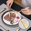 Lemeya 24 Piece Gold Silverware Set with Steak Knives,18/10 Stainless