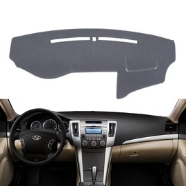 BLIBLIUNIT Dash Cover Mat Custom Fit for Hyundai Sonata 2009 2010 with Cutout for Sensor, Dashboard Cover Pad Protector (09-10 Dark Gray)