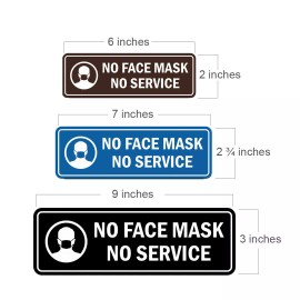 Signs ByLITA Standard No Face Mask No Service Sign (Brushed Silver) - Medium 2-3/4" X 7"