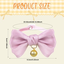 BOHUIZ 2Pcs Cat Collar Bow Tie Breakaway, Cat Collar with Bells Adjustable Safety Collars Soft and Cute Bowtie Collar for Kitten Puppy and Small Pets