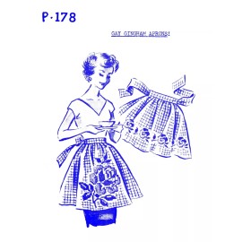 MAIL ORDER P-178 & 5014 2 GINGHAM Waist APRON Patterns W/ Cross Stitch Mail Order P-178 & 5014
