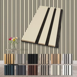 HEXIM Mila Acoustic Panels Wooden Sample Piece - Flexible Wall Panels Wall Decoration Wooden Panels Wall Combination Panel Wall Cladding Indoor Sound Insulation Acoustic Felt Beige Palomino