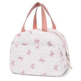 FloralGrace Lunch Box for Women, Cute Lined Lunch Tote Bag, Reusable Insulated Lunch Box, Large Cooler Bag with Compartments for Work, Picnics