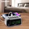 SHARP Digital Alarm Clock with Super Fast USB-C Charge Port