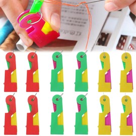 12 Pcs Needle Threaders, Needle Threaders Hand Sewing, Easy to Use Needle Threader for Hand Sewing Embroidery DIY Needle Threading Tools Jewelry Making