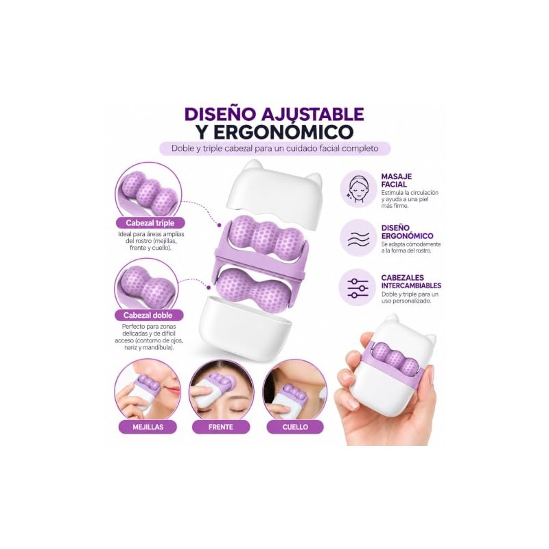 Rodillo de Hielo Facial para Cara y Ojos (morado)