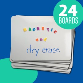 Flipside Products 9" x 12" Dry Erase Magnetic Boards, Lapboards For Classroom, Student Whiteboards, Pack of 24