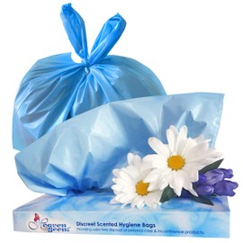 Heaven Scent Hygiene Bags 1.5MIL ULTRA-THICK Discreet Waste Disposal | Made in the USA | Mild Baby Powder Scented Trash Bags for Adult Briefs & Feminine Products - Large, 35 Bags