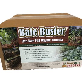 BaleBuster Straw Bale Gardening Five Bale Preparation kit with 100% Organic Formulation Blood Meal 18 lbs Includes Bacteria and Fungi Spores