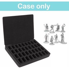 Handmade Hard EVA Minature Figure Box - 36 Slot Figurine Carrying Case,Pre-groov