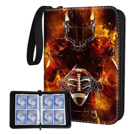 Bebomne Football Card Binder Holder 480 Pockets with 60 Removable Sleeves, Portable Sports Trading Cards Binder Album Collector Organizer Protectors with Zipper,Waterproof