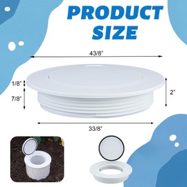 AceOrbit 1 Pcs 4" Flip Top Sewer Relief Cap Odorless Backflow Preventer Plastic Pop up Sewer Cap Fits Onto Sewage Pipe with a 4" Female Pipe Thread(White)