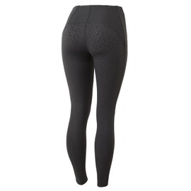 HORZE Ciandra Women's Moisture-Wicking Full Seat Riding Tights with Phone Pocket, UV Protection - Charcoal Grey - 24