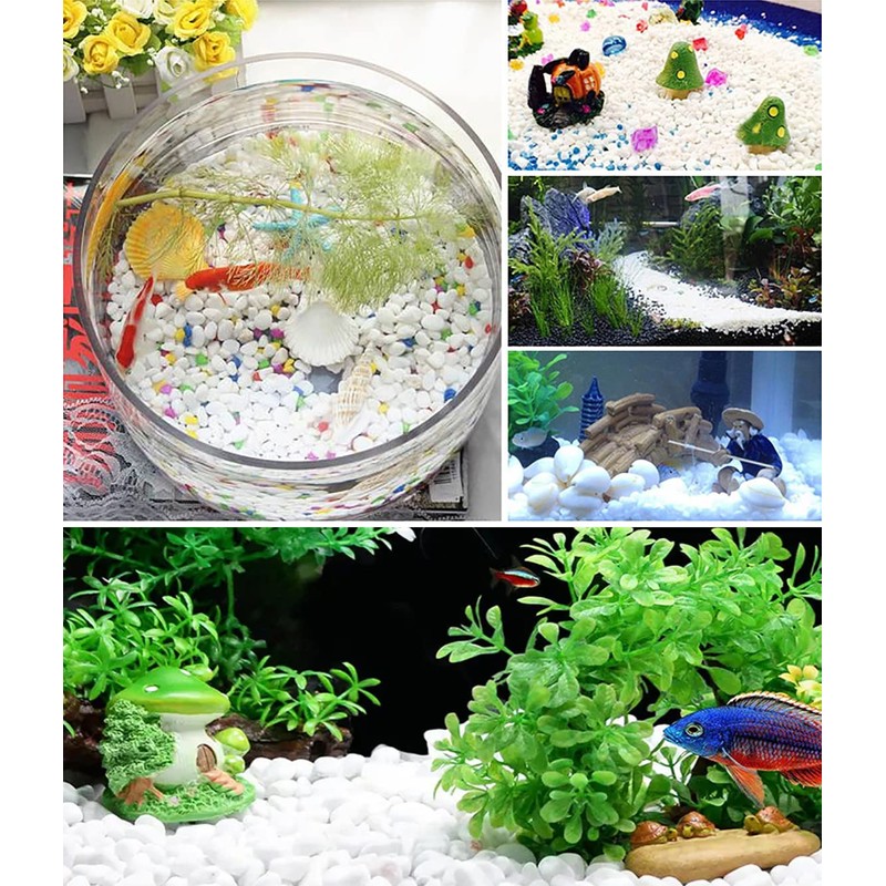 GRANDAN 5.9 LB Polished Pebbles 3/8", Gravel Size Natural Decorative