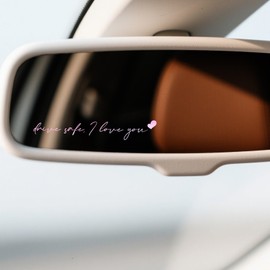 2 x Drive Safe I Love You Rearview Mirror Decal Water Bottle Stickers Funny Car Stickers Decals for Women Mental Health Gifts Affirmation Reminder Holographic Car Mirror Tumbler Sticker Cars Decor