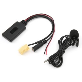 aqxreight Bluetooth AUX Cable, Bluetooth 5.0 AUX Cable Adapter with Microphone Hands-Free Kit Replacement for Fiat 500/ Grande Punto/Qubo/Fiorino