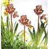 Lilienburg Set of 3 Rose Rust Stakes, Flower, Rust Rose