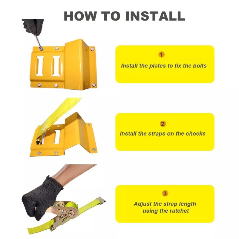 Indusafe 2 Wheels 2" x 8' Wheel Chock Tire Strap