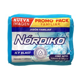 NORDIKO Icy Blast 4 Pack Jabón En Barra Frescura y Limpieza 100g