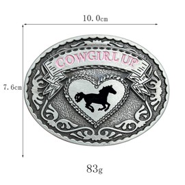 Seternaly Western Cowboy/Cowgirl Belt Buckles Punk Rodeo Horseman Belt Buckle for Men Women Boy Girl Youth, Cowgirl006, 3.94*2.99 in