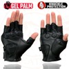 Milwaukee Leather MG7555 Men's Black Leather Gel Padded Fingerless Motorcycle