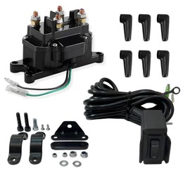 AUTO OCCASION Winch Solenoid Relay Contactor 12V 300A Winch Rocker Thumb Switch Combo with Handlebar Control Kit Compatible with ATV UTV 3000lbs-5000lbs Polaris 800 1000