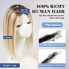 HAIRCUBE Hair Toppers 100% Real Human Hair,Ombre Blonde with Brown