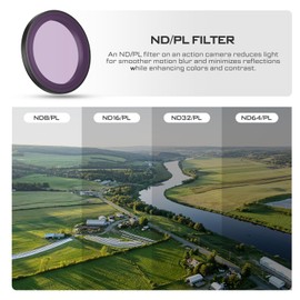 Freewell ND8/PL, ND16/PL, ND32/PL, ND64/PL Bright Day Filter Set for Osmo Action 5 Pro - Hybrid Polarising ND Filters for Glare Reduction