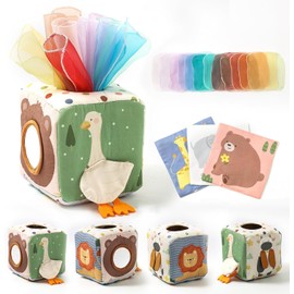 Promise Babe Baby Tissue Box Toy for Babies 6-12 Months - Montessori Toys Kids Tissue Box Sensory Toys to 1 Year Old - Baby Boy Girl Gifts for Babies 6 12 18 Months Old